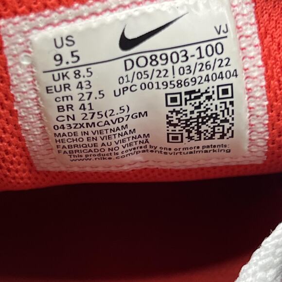 Nike Air Max 90 Running Shoes Men Size 9.5 White Red Comfort Low Top Sneakers - Picture 8 of 10